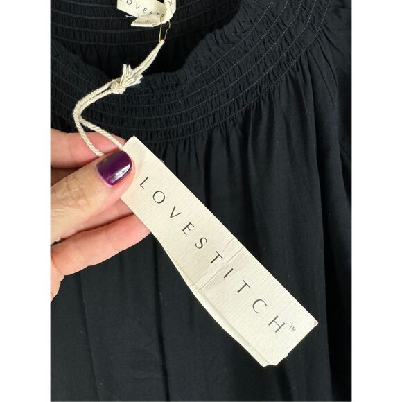 NWT Lovestitch Womens Black Blouse Size Small - Picture 2 of 4